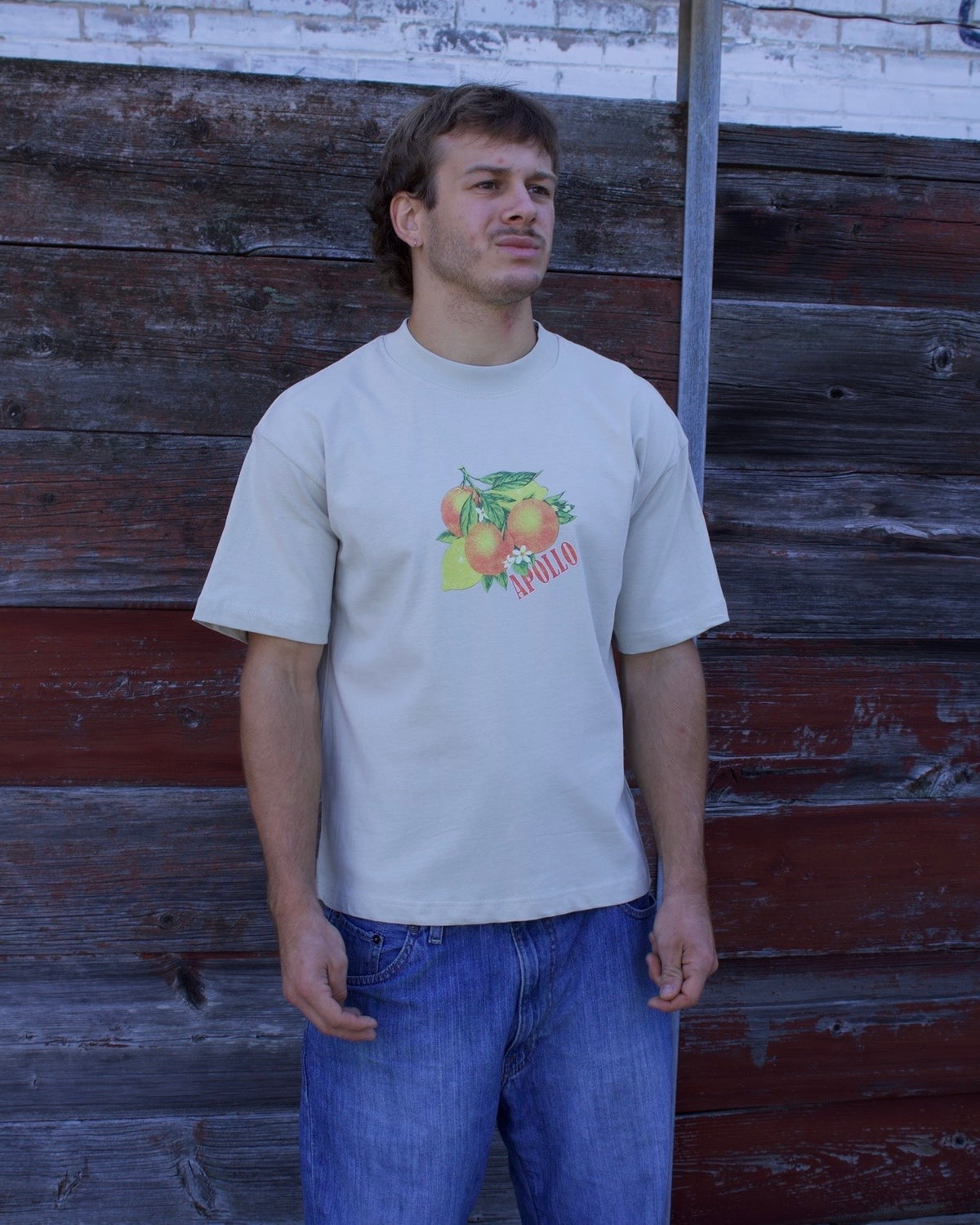 CITRUS TEE SAND — on model
